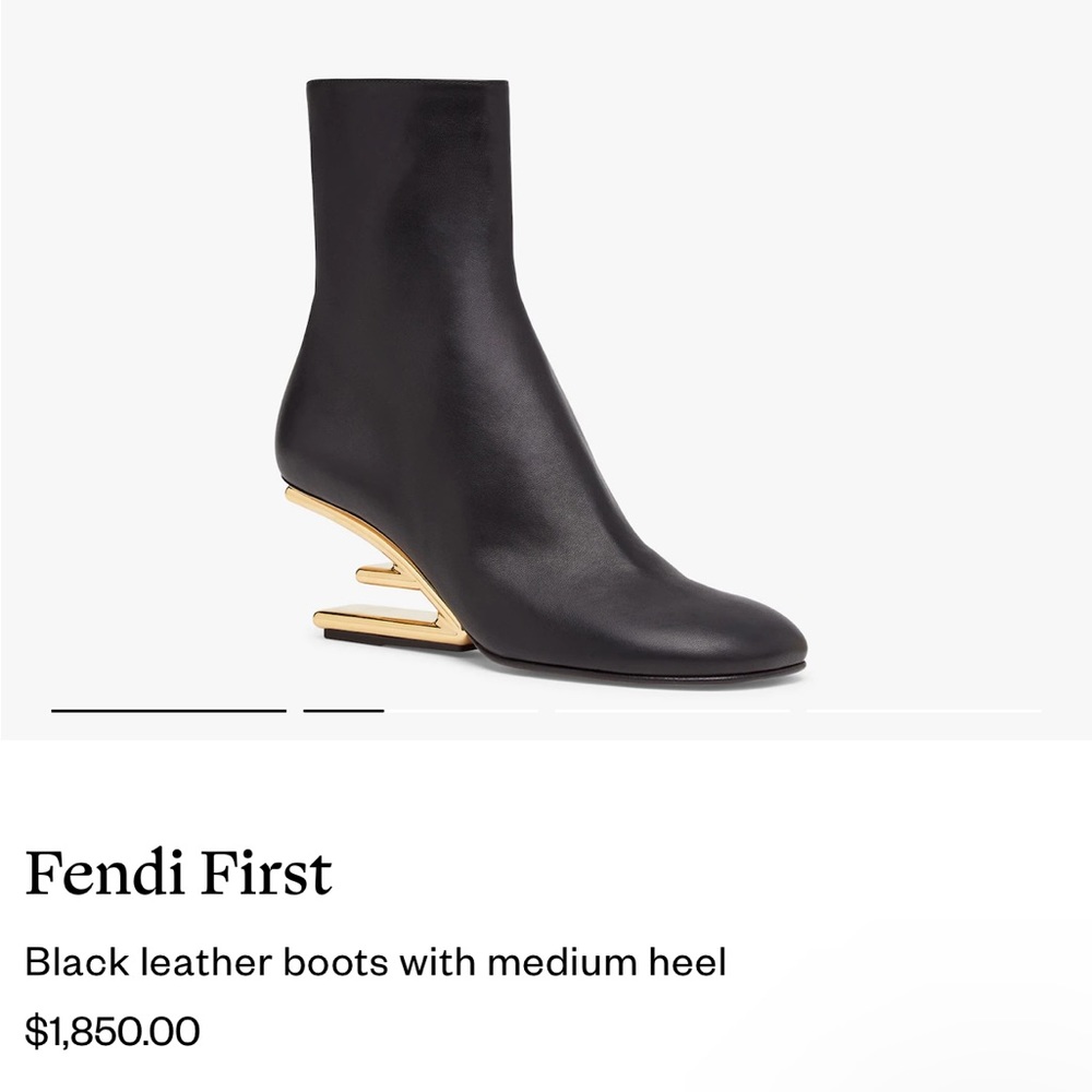 FENDI First black booties, size 6 or 6.5 (IT 36)